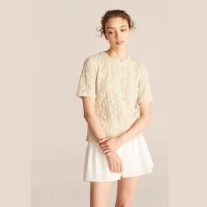 Rebecca Taylor - Lemon Jacquard Tee - Size Small